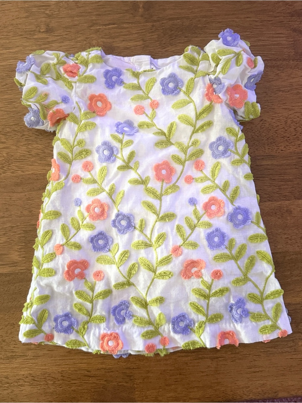 Janie and Jack White Dress with Lavender Flowers and Embroidery 12-18months